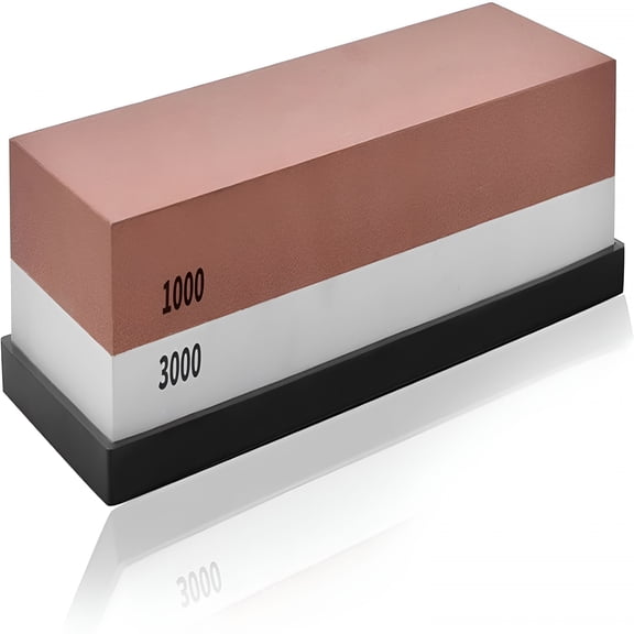 EXLEAF 2026 New Whetstone Knife Sharpening Stone 2 Side Grit 1000/3000 Waterstone- Whetstone Knife Sharpener- Nonslip Silicone Base for Kitchen,Restaurant,Camping,Home