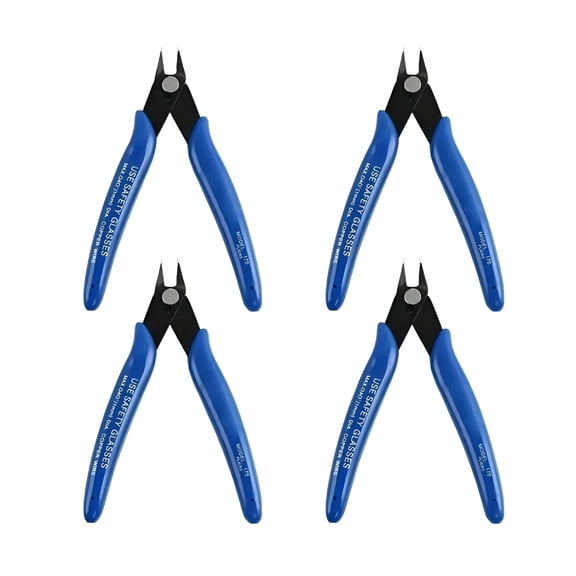 EXLEAF 2026 New Wire Cutters 4 Pack 5 Inch Wire Cutters Set Spring Loaded Wire Snips Diagonal Cutting Pliers Precision Wire Clippers Small Flush Cutter for Cutting Wires,Electronics,Cables,Jewelry