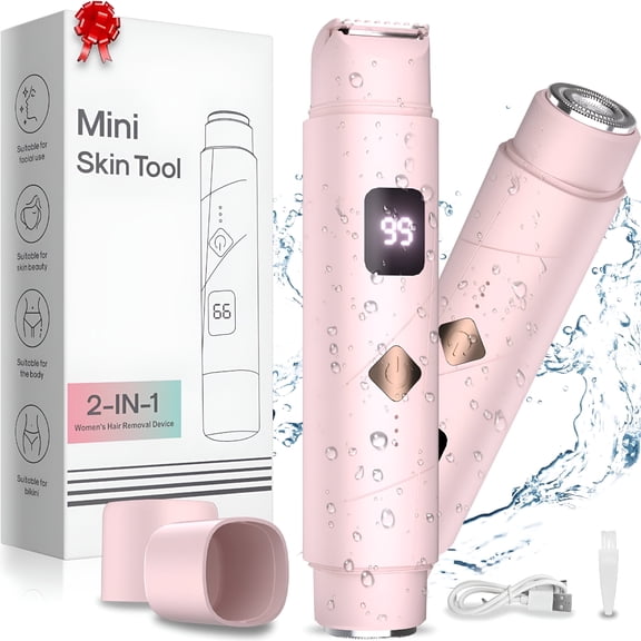 EXLEAF 2026 New Women'S 2-In-1 Electric Bikini & Body Trimmer - Painless Electric Razor Pubic Body Hair Trimmer,Ipx8 Waterproof,120 Min Runtime,Cordless Usb-C