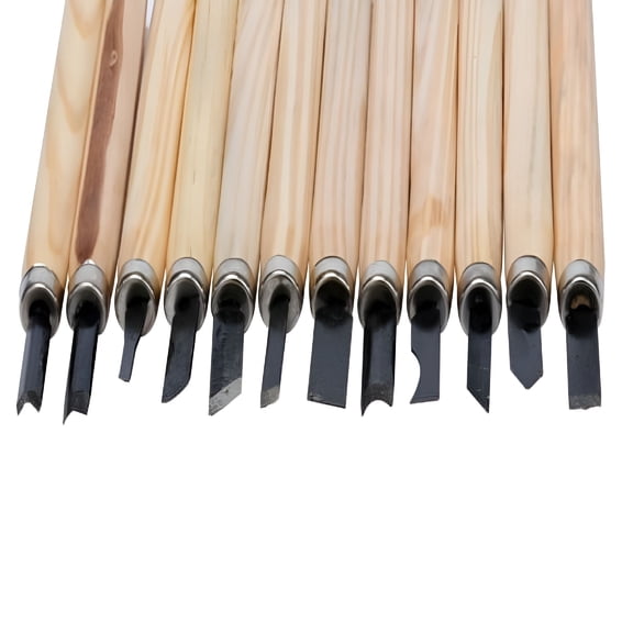 EXLEAF 2026 New Wood Carving Tools,Chisel 12Pcs Tool Hand Woodworking Woodworkers Set Wood Gouges Carving Office & Stationery,1 Set of 12 Carving Knives