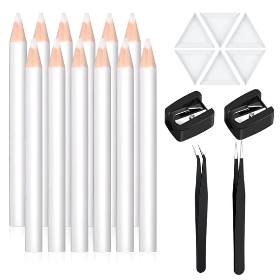 EXLEAF 22 Pieces Wax Pencil for Rhinestones Picker Pencil Set for Nail Art Gem Dotting Crystal Pick Up Tools with Tweezers Sharpener and Triangular Plate