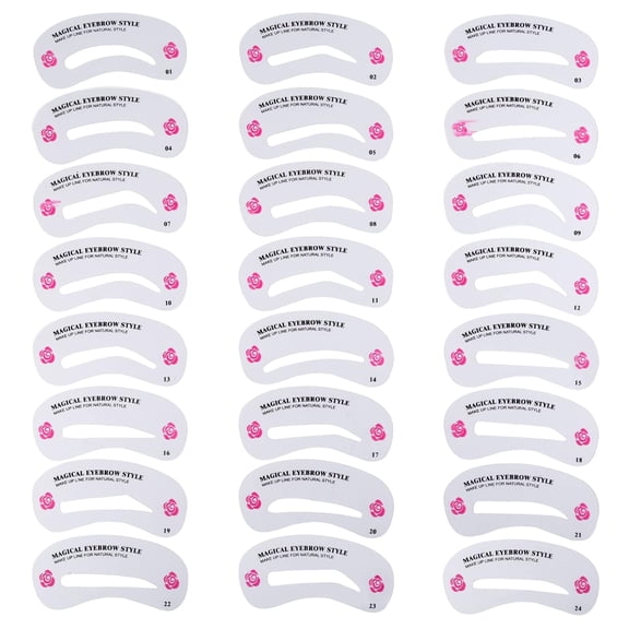EXLEAF 24 Styles Eyebrow Stencils,Eyebrow Shaper Sticker Kit,Reusable Eyebrow Template,Diy Makeup Beauty Tools for Beginners&Professionals(Pack of 24)