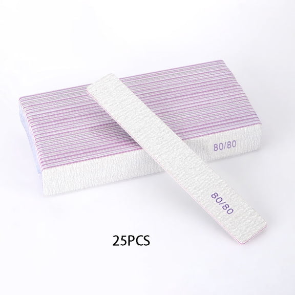 EXLEAF 25 Pcs Nail File Reusable Double Sided Emery Board(80/80 Grit)Nail Styling Tools for Home and Salon Use