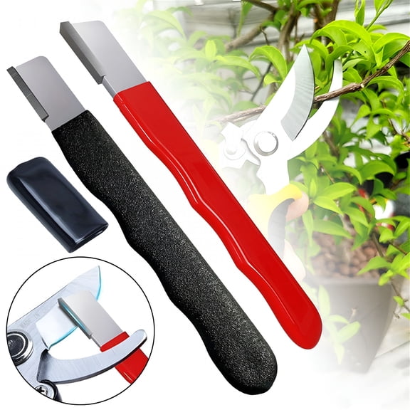 EXLEAF 2Pc Garden Tool Sharpener,Portable Blade Sharpener with Tungsten Carbide,Multi-Purpose Knife Sharpener for Pruning Shears,Hedge Shears,and Scissors,Sharpening Tool,4.7 Inch,2 Colors