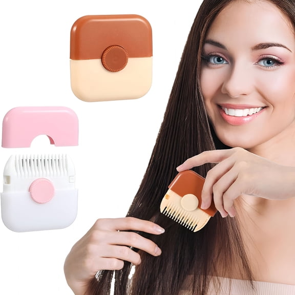 EXLEAF 2Pcs 2 in 1 Split End Hair Trimmer,Razor Combs for Hair Cutting Women,Double-Sided Manual Trimmer Combs,Pink&Orange