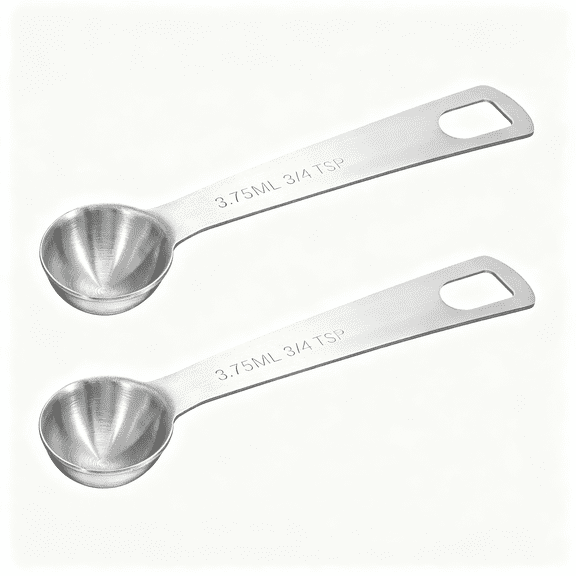 EXLEAF 2Pcs 3/4 Tsp Measuring Spoon,(1/4 Tbsp | 3.75 Ml | 1/8 Oz) Stainless Steel Measure Spoons,Tablespoon Measuring Spoon with Precise Scale(Silver)