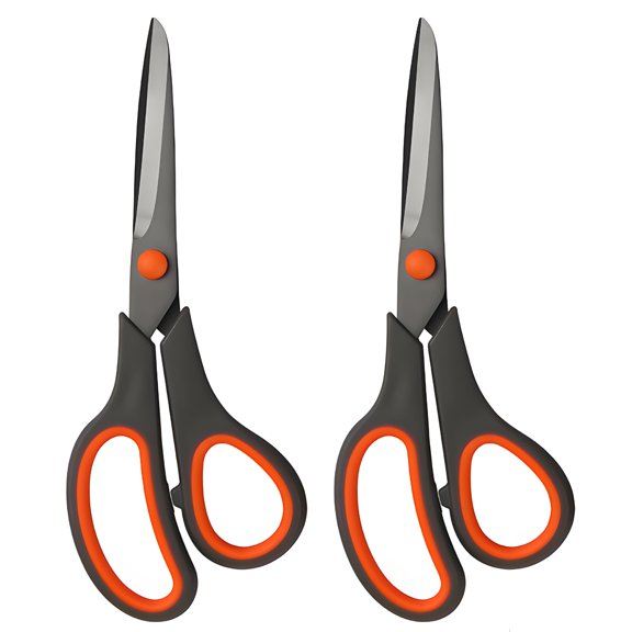EXLEAF 2Pcs Embroidery Scissors, Titanium Coated Sharp Blades, Ergonomic Anti-Slip Handle Scissors for Sewing, Crafting, Office Tasks, and DIY Projects