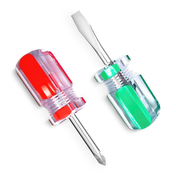 EXLEAF 2Pcs Flat & Cross Head ScrewdriversMini Screwdriver SetPocket Slotted and Cross Repair ToolCompact Magnetic Tip Hand Tools for Tight Spaces,Diy,Home,Electronics,Handy for Hobby Projects