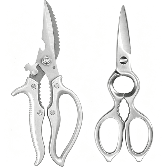 EXLEAF 2Pcs Heavy Duty Poultry Shears Set,Stainless Steel Kitchen Scissors for Chicken&Meat,Sharp Seafood Scissors for Fish&Crab Legs,Dishwasher Safe