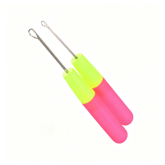 EXLEAF 2Pcs Latch Hook Tool,Latch Hook Crochet Needle for Micro Braids,Hair Extension,Feather and Carpet Latch Hook Tool Crochet Hook
