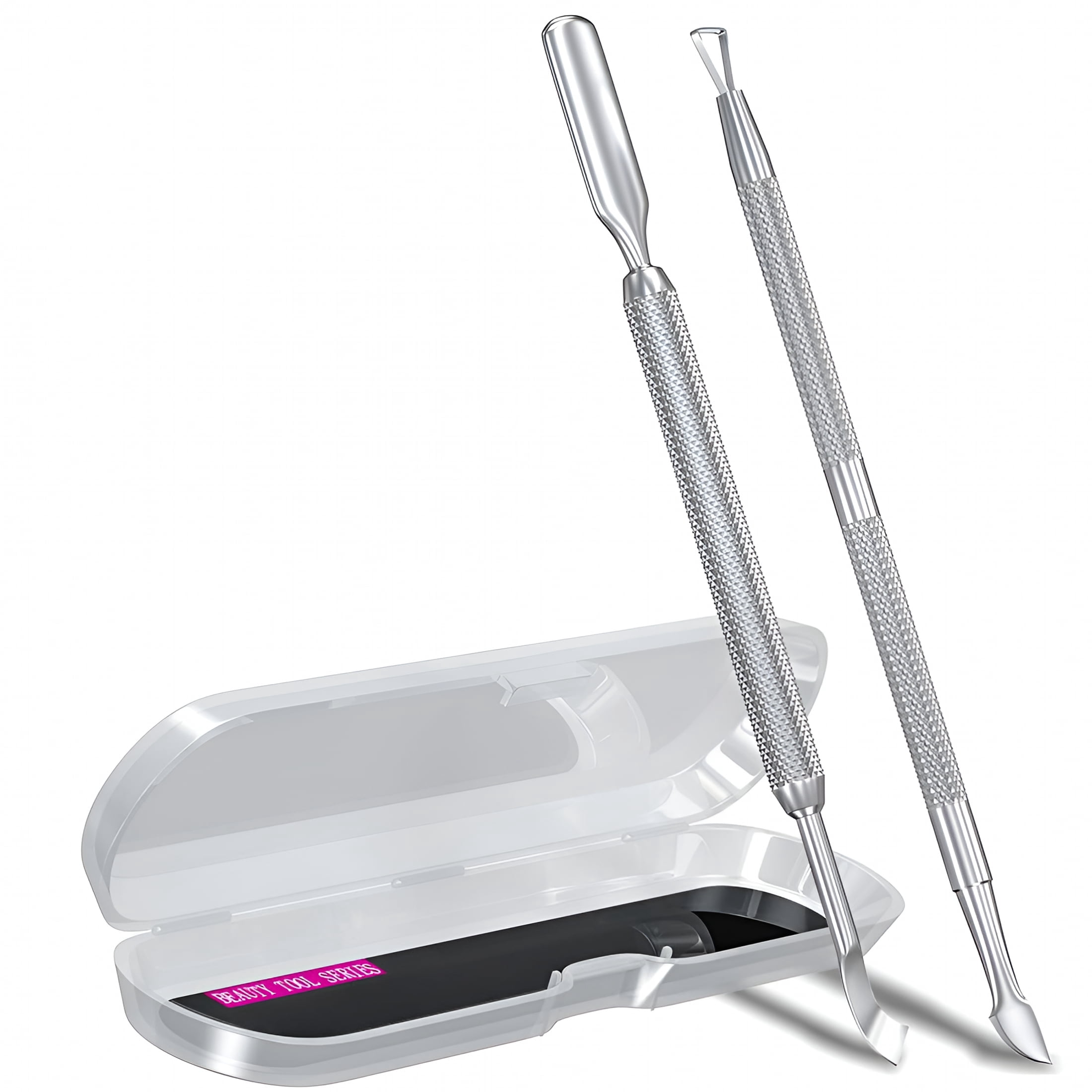 EXLEAF 2Pcs Metal Cuticle Pusher&Remover Stainless Steel for Manicure ...