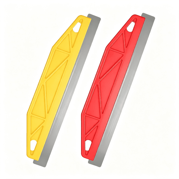 EXLEAF 2Pcs Paint Trim Guard 12 Inch Painters Straight Edge Stainless Steel Paint-Shield Paint Edger Tool for Walls Trim Painting Tool Straight Edge Tools for Precise Trimming (Yellow,Red)