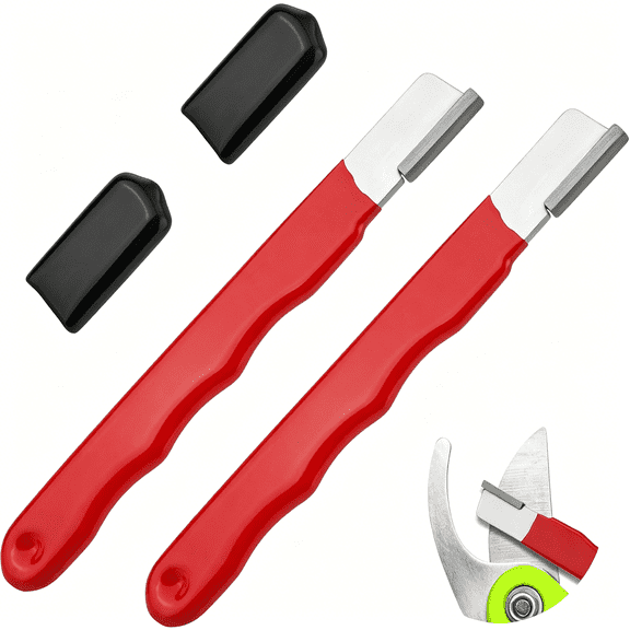 EXLEAF 2Pcs Pocket Blade Sharpener,Premium Steel Garden Tool Sharpener Multipurpose Usage Knife Sharpener for Pruning Shears Hatchets Scissors Sickle Fence Shears