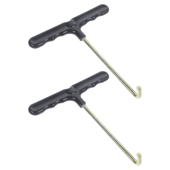 EXLEAF 2Pcs Trampoline Spring Tensioning Tool - Ergonomic Spring Puller with Plastic Handle, Portable T-Hook for Easy Trampoline Assembly, Repair & Maintenance Accessories