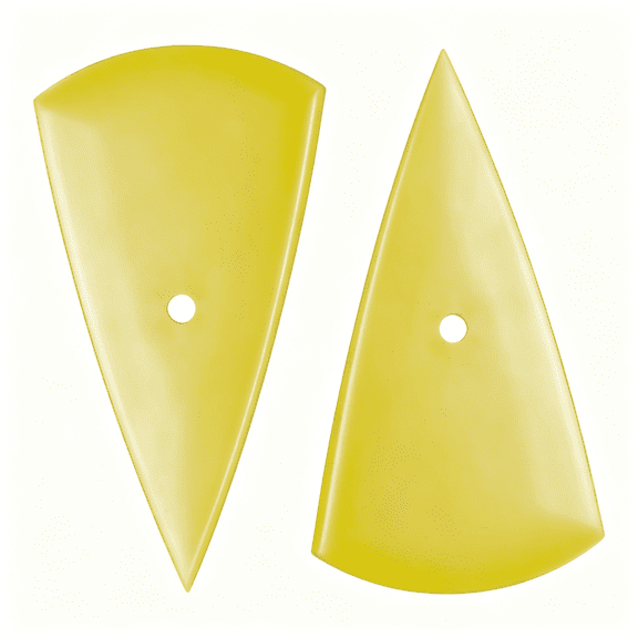 EXLEAF 2Pcs Triangle Squeegee Car Tint Squeegee, Go Corner Contour Vinyl Wrap Scraper, Fine-Edge Window Tint Tool for Ppf Vinyl Wrap, Wallpaper, Decal Sticker Installation(Yellow)