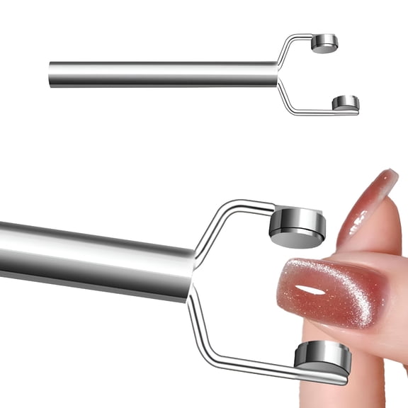 EXLEAF 3 in 1 Cat Eye Nail Magnet, Y-Shaped Double Head Magnetic Cat Eye Gel Polish, Multifunctional Nails Design Tools, Portable Handheld for Salon Studio Home Manicure