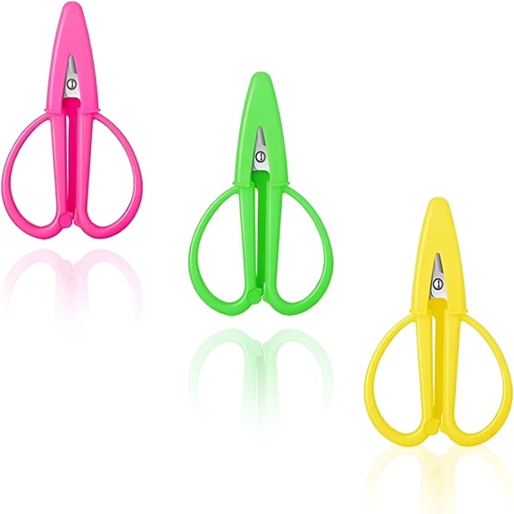 EXLEAF 3 Pack Mini Scissors Set - Travel-Sized Tiny Small Scissors with Cover - Portable Snips for Sewing,Crafts,and Yarn,Assorted Colors