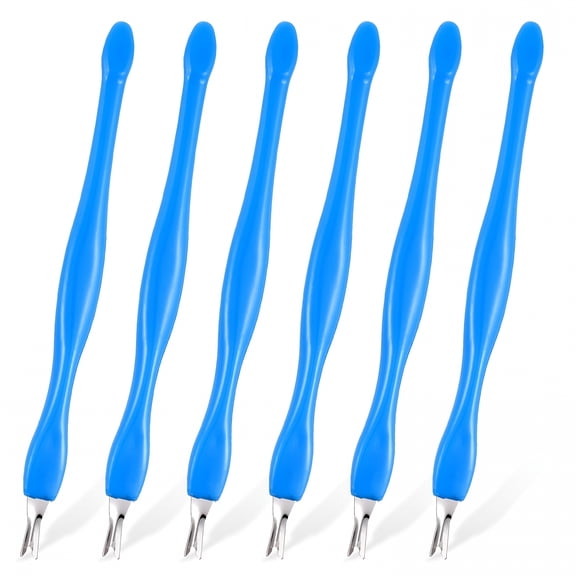 EXLEAF 3 Pcs Cuticle Trimmer Pusher Remover,Rubber Tip Gentle on Nail Bed,Cuticle Dead Removal Fork,Nail Cleaner Tools for Fingernail And Toenail