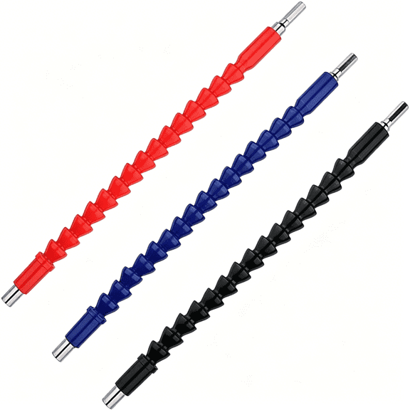 EXLEAF 3 Pcs Flexible Drill Bit Extension | Bendable Screwdriver Bit Holder for Tight Spaces & Dead Corners | Magnetic 1/4" Hex Adapter for Computer Chassis, Furniture & Electrical Repair