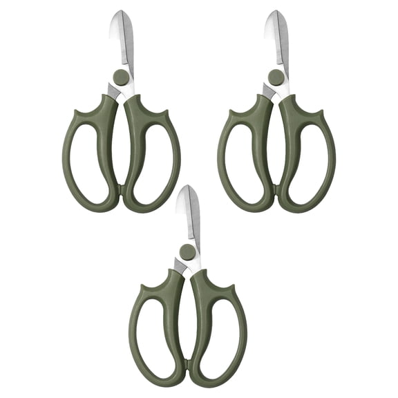 EXLEAF 3 Pcs Green Garden Flower Scissors Shears,Premium Stainless Steel Floral Shears,Floral Scissors Pruning Shears for Flower Arrangement,Fruit Picking Trimming