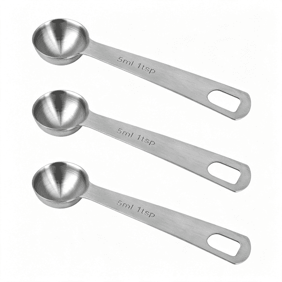 EXLEAF 3Pcs Measuring Spoon,Stainless Steel Table Spoons Measuring Spoons 1 Tsp Scoop Teaspoon 1/3 Tablespoon 5 Ml,5 Cc Metal Spoon Short Handle for Kitchen Tea Soup Ingredients (Short)