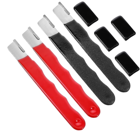 EXLEAF 4 Pack Garden Tool Sharpener Portable Knife Sharpener Garden Knife Sharpeners Mini Speedy Edge Sharpening Multipurpose Carbide for Trimming Knives Cutter Scissor Axe Clipper Pruners