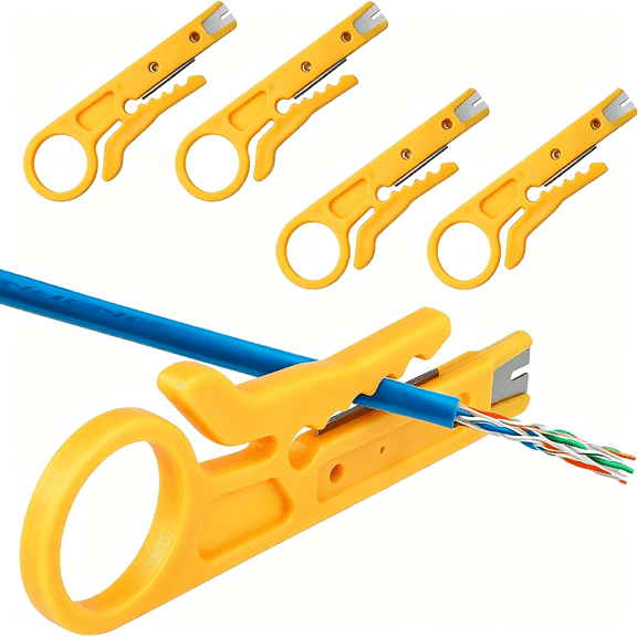 EXLEAF 4 Pack Mini Wire Stripper Portable Crimping Tool Network Wire Stripper,Punch Down Cutter for Network Wire Cable,Rj45/Cat5/Cat6,Telephone and Computer Utp Cable
