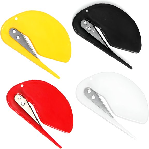 EXLEAF 4 Pcs Letter Opener Set, Safe Blunt Blade Envelope Slitter