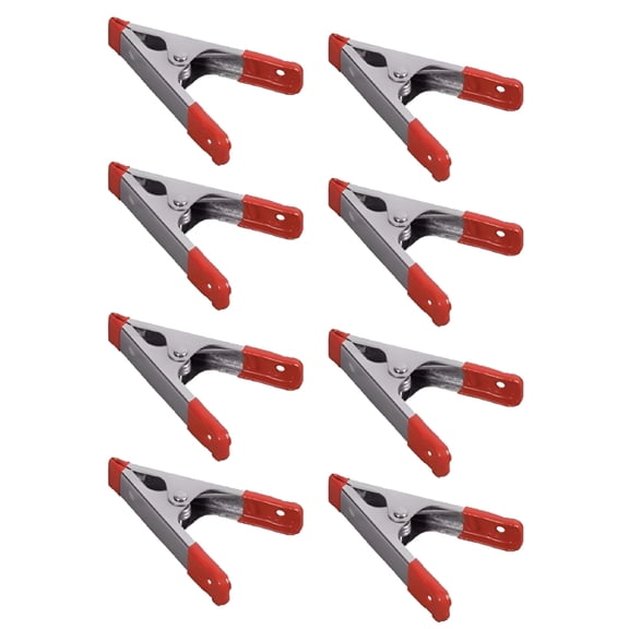 EXLEAF 4" inch Metal Spring Clamps w/ Red PVC Coated Handle and Tips Pack of 8