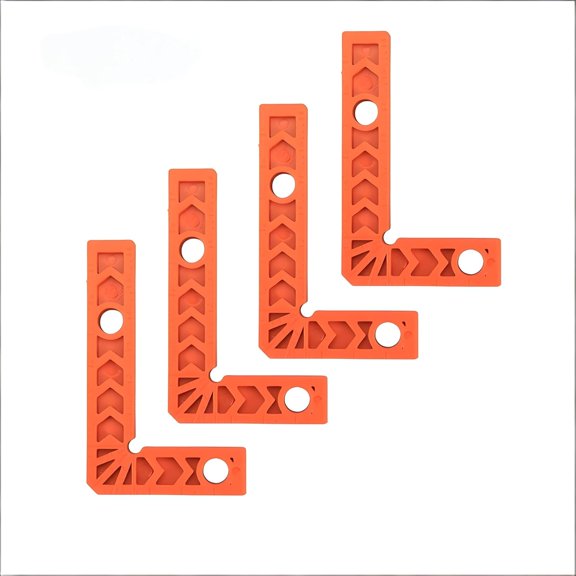 EXLEAF 4Pcs Right Angle Clamp Positioning L-Square Ruler - Wood Splicing Tool for Cabinets Boxes, 90 Degree Corner Jig No Locking Clip, Woodworking Square Set