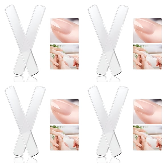 EXLEAF 4X Glass Nail Shiner - Nano Glass Nail Files Crystal Nail Buffer Shine Polisher for Natural Fingernails Toenails