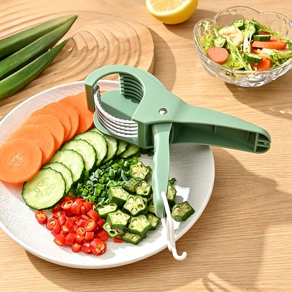 EXLEAF 5-Blade Kitchen Salad Scissors,Multifunctional Herb,Vegetable&Fruit Cutter,Cucumber Slicer Salad Chopper Scissors