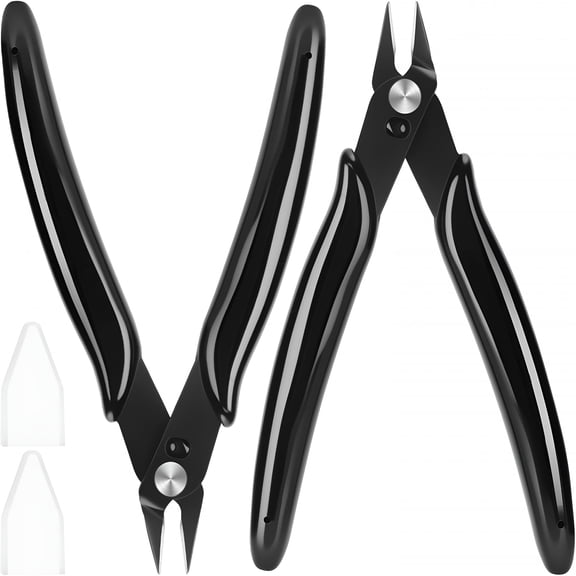 EXLEAF 5 Inch Micro Wire Cutters,2 Pack Precision Flush Cutters,Sharp Zip Tie Cutter,Small Flush Cut Pliers for Crafting,Floral,3D Print,Jewelry Making,Plastic Models,Electronics