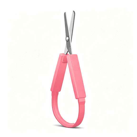 EXLEAF 5 Inch Mini Loop Scissors, Adaptive Design, Easy-Open Squeeze Handles 5 Inch Easy-Open Toddler Scissors (Pink (1Pcs))