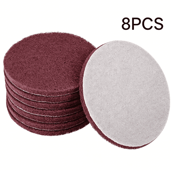 EXLEAF 5 Inch Scrubber Scouring Pads Drill Scuffing Disc Hoop and Loop Surface Conditioning Disc 8Pcs