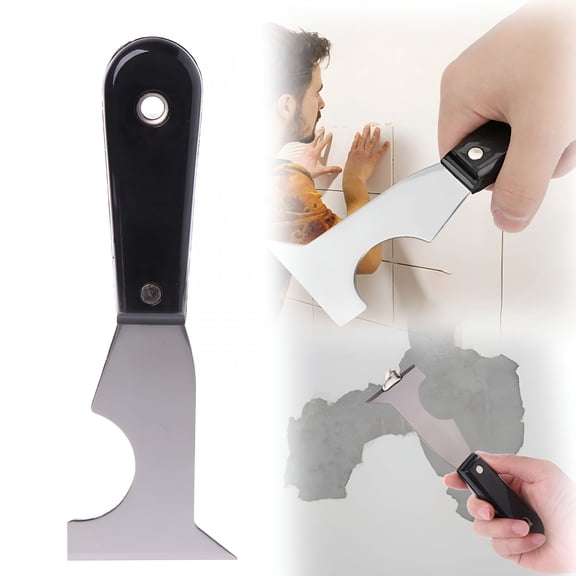 EXLEAF 5 in 1 Tools Caulk Removal Tool Spackle Paint Remover Painters Tool Paint Can Opener for Wood Wallpaper Scraper Painting Tool