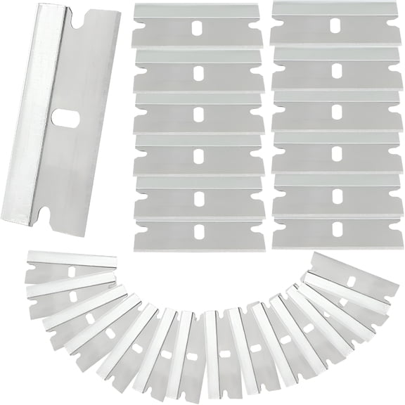 EXLEAF 50 Pack Durable Razor Blades, Flat Scraper Blades Industrial Blade, High Carbon Steel One Edge Razor Blade for Projects Home Use