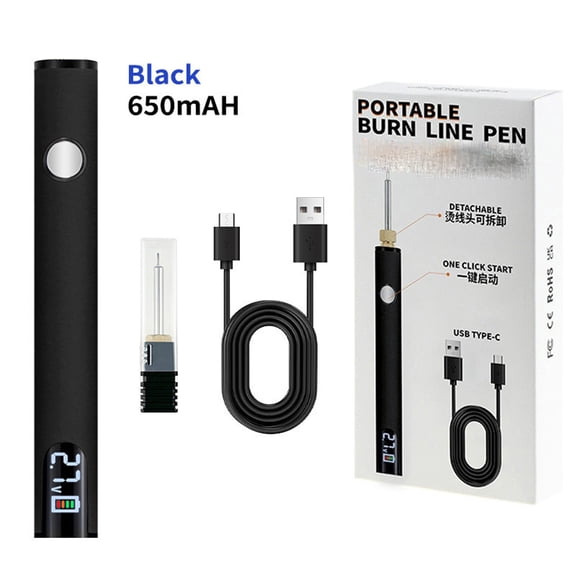 EXLEAF 510 Thread Soldering Pen, Portable Rechargeable Wire Soldering Pen Set With Led Display, Suitable for Appliance Repair, Electronic Component Repair and Diyblack