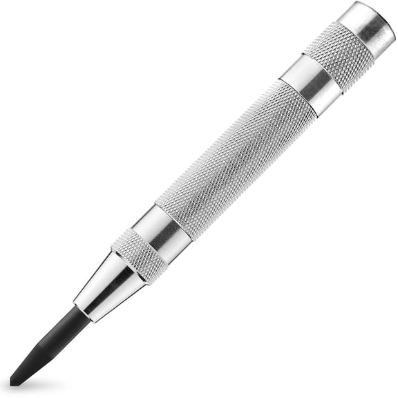EXLEAF 6-Inch Automatic Center Hole Punch with Adjustable One-Handed Spring Impact,Chrome-Plated Shank,and Premium S2 Steel Tip
