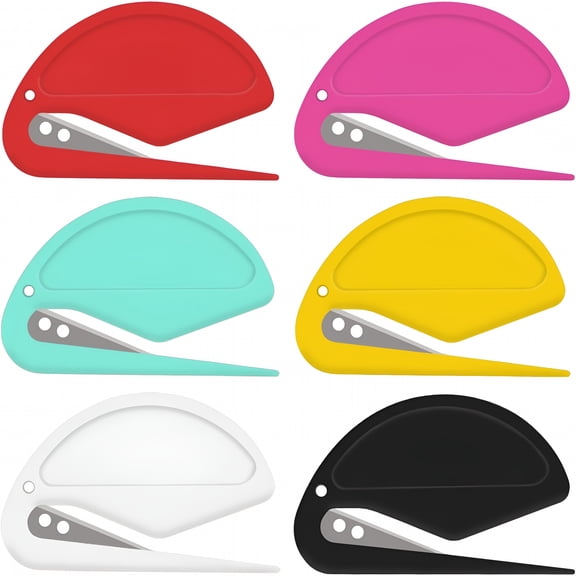 EXLEAF 6 Pack Letter Opener Envelope Slitter Envelope Opener for Home and Office,Mail Opener with Safety Concealed Sharp Blade Neatly Opened Without Damage