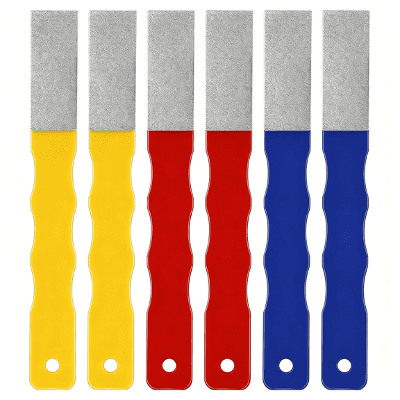 EXLEAF 6 Pcs Diamond Sharpening Hones Sets Color Coded Diamond Sharpening Stones Tools Flat Hand File Knife Set for Hunting,Outdoor