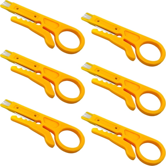 EXLEAF 6 Pcs Mini Wire Stripper Tool,Small Wire Strippers,Mini Cable Stripper,Network Cable Cutter,Punch Down Tool,Network Wire Stripper,For Cat5/Cat6 Data Lines Telephone Computer Utp Cable
