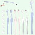 thumbnail image 1 of EXLEAF 6 Pieces Eyebrow Razor Set,Mini Razor Trimmer with Precision Cover for Women'S Face,Lip Hair Removal and Makeup Brow Razor, 1 of 7