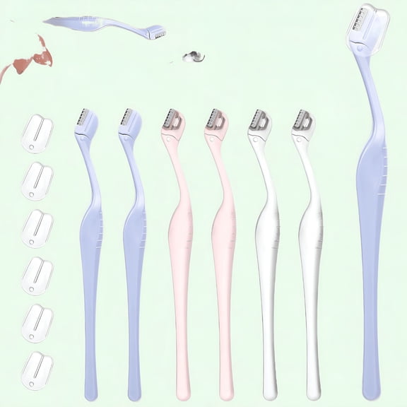 EXLEAF 6 Pieces Eyebrow Razor Set,Mini Razor Trimmer with Precision Cover for Women'S Face,Lip Hair Removal and Makeup Brow Razor