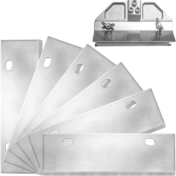 EXLEAF 6"Stainless Steel Griddle Scraper Blades 6 Pack,Razor Sharp Grill Scraper Blades,Replacement Blade for Griddle&Bbq Grill Scraper