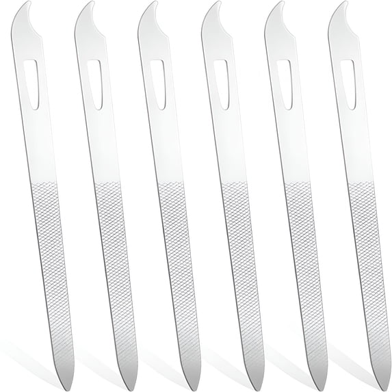 EXLEAF 6Pcs Metal Fingernail File,Double Sided Metal Nail File,Durable Thin Stainless Steel Nail Files for Filing Polishing,Manicure Pedicure Toenails Gentle Care Tools