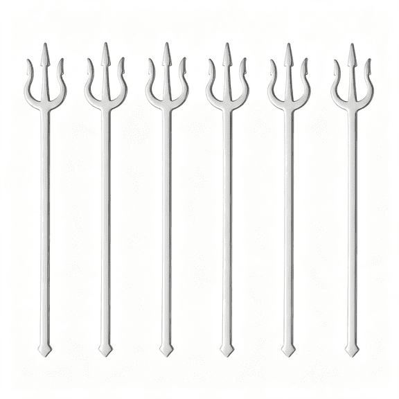 EXLEAF 6Pcs Trident Shape Fruit Forks 5.12Inch Unique Cocktail Fork | 18/10(304) Stainless Steel Devil Appetizer Fork for Dessert Pickle Fruit Cake Salad Party Charcuterie