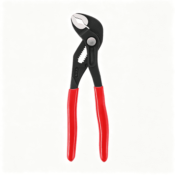 EXLEAF 7-Inch Water Pump Pliers, 0.98" Jaw Open V Jaw Adjustbale Pliers | Quick Release Push Button Mini Pliers, Serrated Teeth, Comfortable Grips Adjustable Pliers
