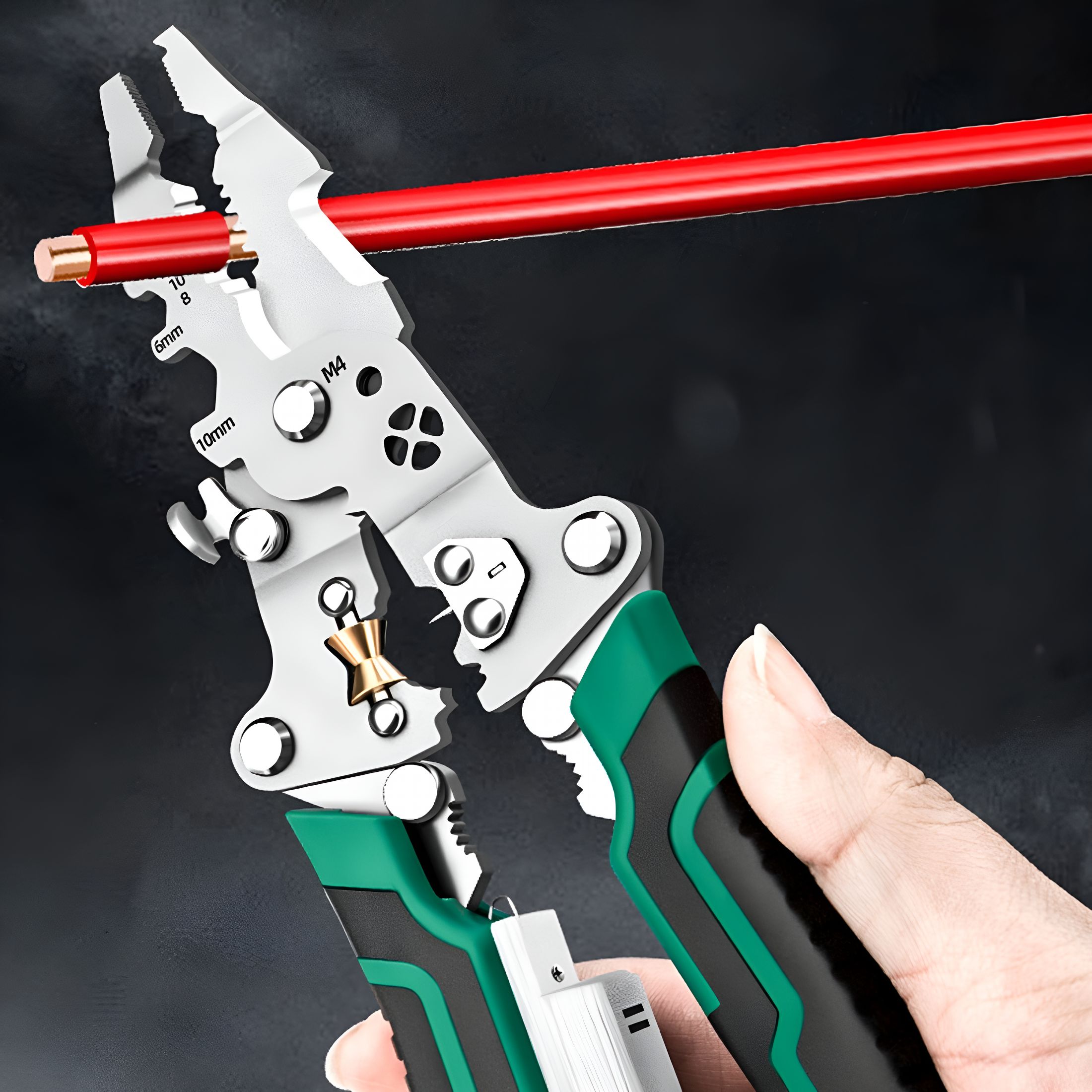 8-in-1 Wire Stripper With Voltage Tester – Multi-Function Electrician Pliers For Cutting, Crimping & Pulling