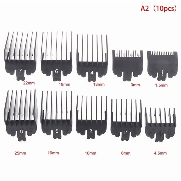 EXLEAF 8/10Pcs 1.5-25Mm Universal Hair Clipper Limit Comb Guide Limit Comb Trimmer Guards Attachment Professional Hairdressing Tools Hair Cutting Comb